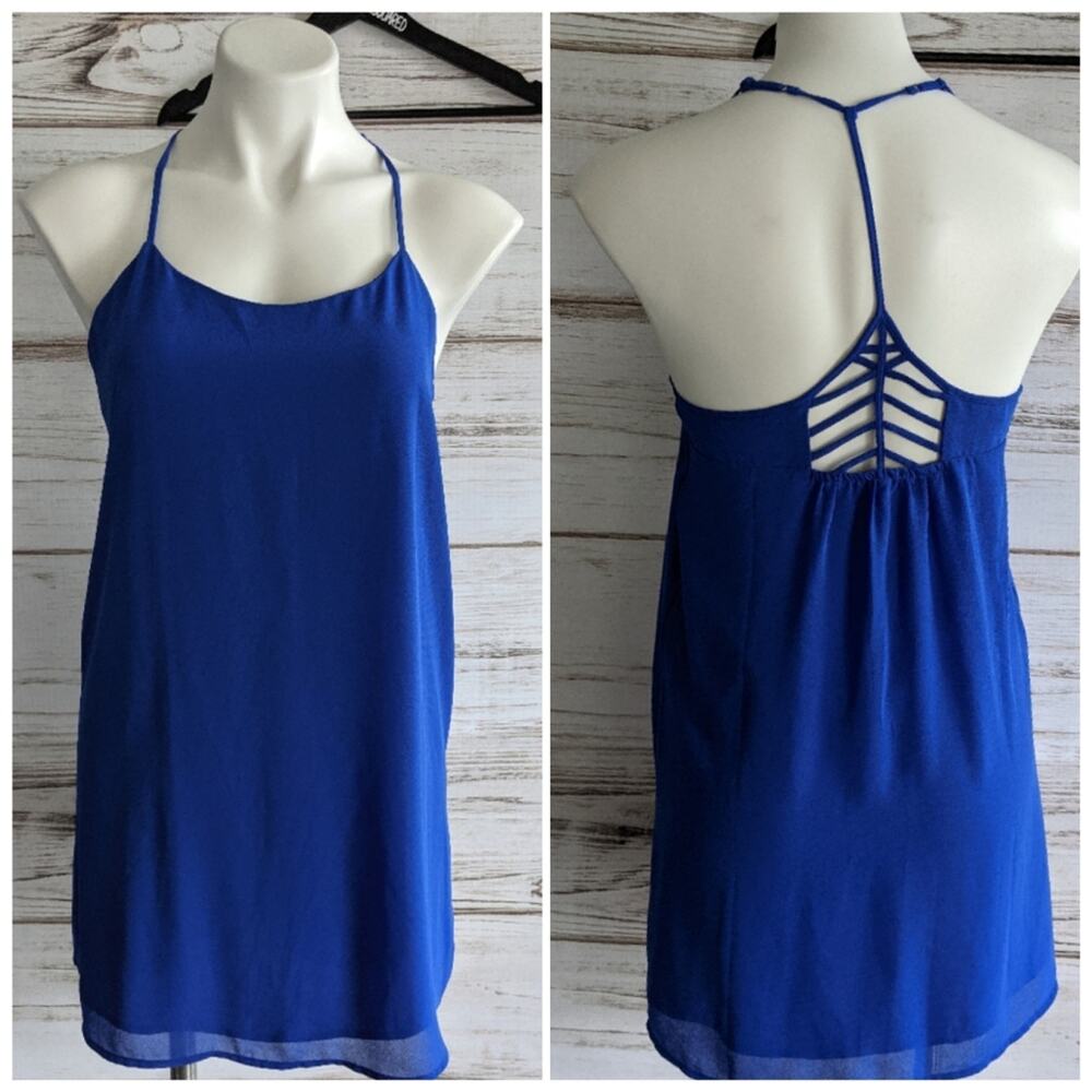 Norah cobalt blue racerback mini dress sz Small